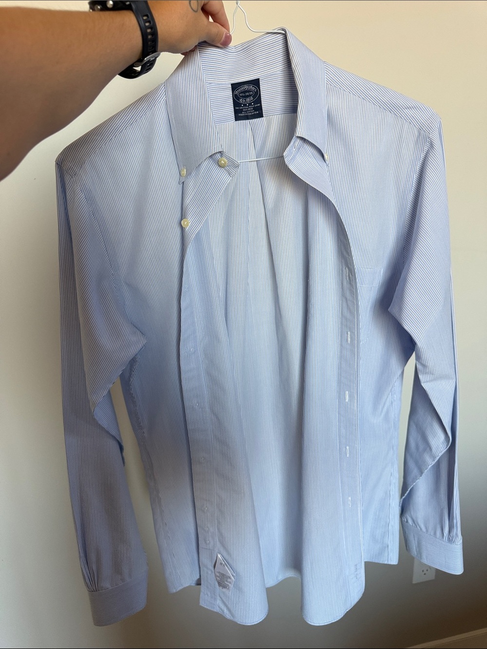 Men’s Brooks Brothers Cotton Slim Fit Dress Shirt Light Blue